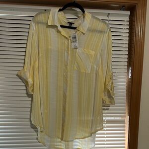 NWT torrid size 1x Yellow Striped Women’s Shirt